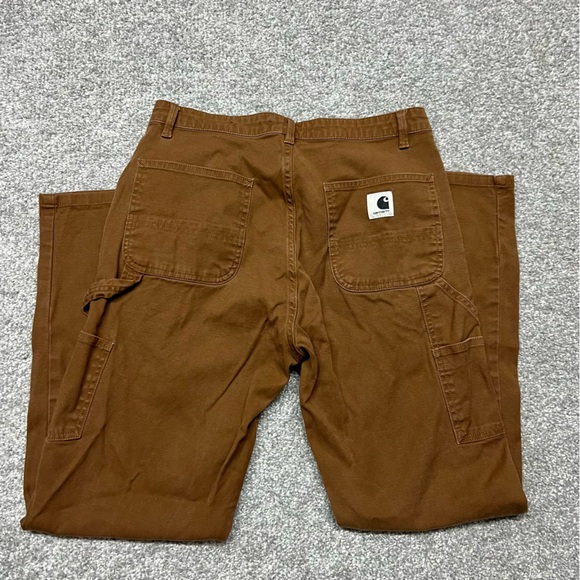 Carhartt Pants Womens 28 Brown Work In Progress WIP Pierce Boyfriend Carpenter - Picture 10 of 10